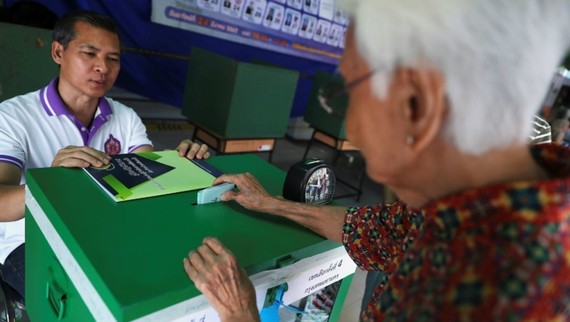 泰國24日舉行政變後首次民主選舉。（圖源：AFP）