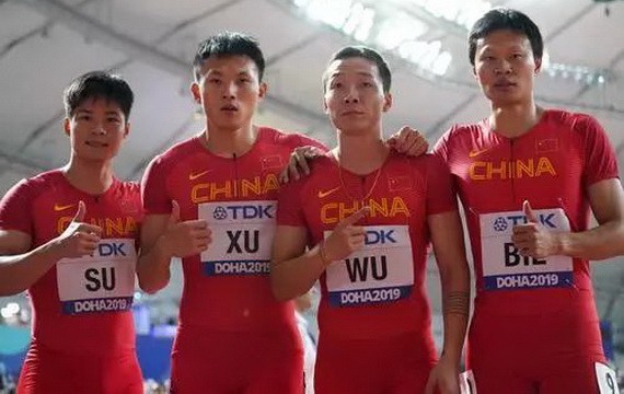 中國男子4x100接力隊。（圖源：互聯網）