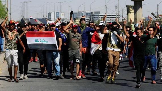 伊拉克示威抗議活動。（圖源：路透社）