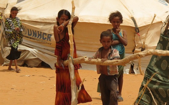 在薩赫勒地區國家遭受旱災的居民在當地的一處難民營裡。（圖源：WFP）