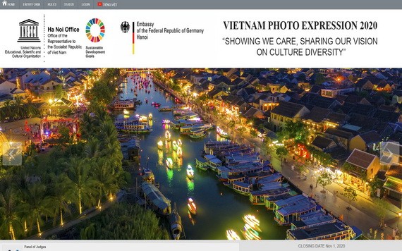 聯合國教科文組織與德國駐河內大使館配合舉辦主題為“推廣與分享多彩文化視野”的2020年越南圖片比賽。（圖源：網站截圖）