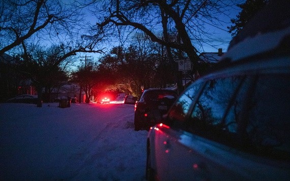 美國得州奧斯丁的一個街區遭斷電。（圖源：紐約時報）