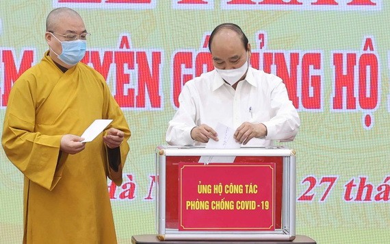 國家主席阮春福捐助支援疫情防控。（圖源：越通社）