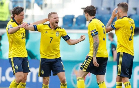 瑞典球隊慶祝進球。（圖源：互聯網）
