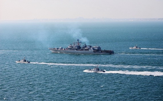 北約與烏克蘭在黑海舉行海上微風軍演。（圖源：推特）