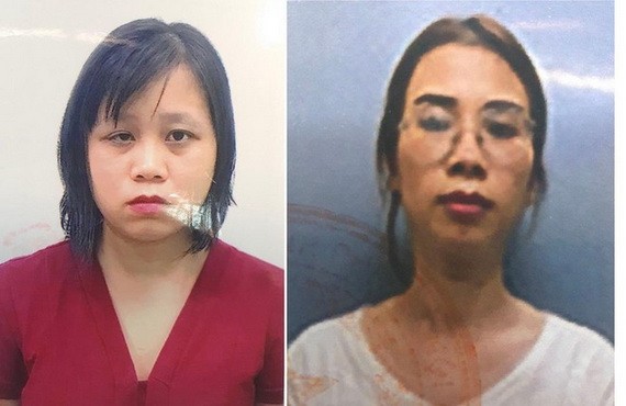 被起訴的兩名嫌犯丁氏雲（左）及阮玉葉。（圖源：警方提供）