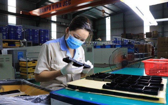 北寧省安豐工業區越南 Hanpo 股份公司生產活動一瞥。 （圖源：越通社）