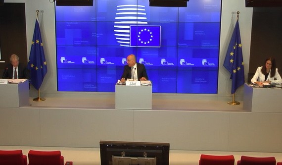 歐盟各國經濟和財政部長當地時間5日在盧森堡召開會議，討論歐盟經濟復甦計劃實施情況等議題。（圖源:視頻截圖）