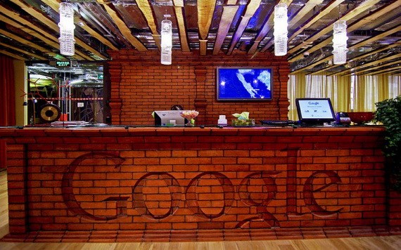 圖為谷歌莫斯科辦公室的接待處。（圖源：互聯網）