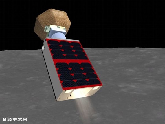 力爭登月的探測器「OMOTENASHI」的效果圖。（圖：JAXA）
