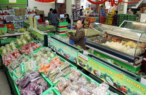 Goods on display at a Hapro supermarket in Hanoi. (Photo: VNA/VNS)
