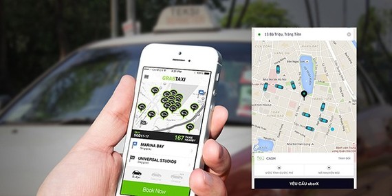 Seven taxi firms of Vietnam have developed their own car hailing applications, besides Uber and Grab, under a Government approved pilot project to apply science and technology in passenger transportation. (Photo: techz.vn)