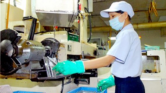 A worker at Japanese MTEX Company in Tan Thuan export processing zone, HCMC (Illustrative photo: SGGP)