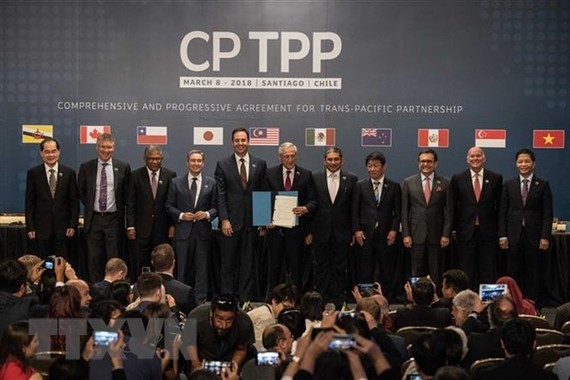 At the signing ceremony of CPTPP in Santiago, Chile, on March 8, 2018 (Source: Xinhua/VNA)
