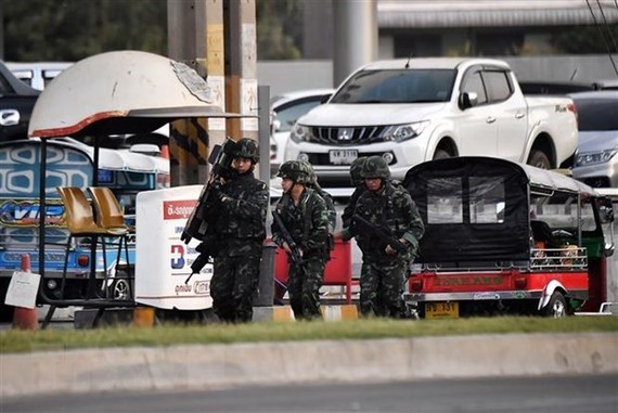 Thai soldiers are sent to the shooting scene (Photo: AFP/VNA)