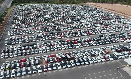 Unsold cars at a garage in Nha Be District (taken on May 6)