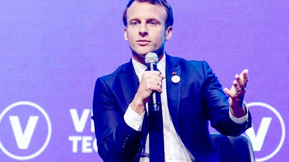 Tổng thống Pháp Emmanuel Macron phát biểu tại Hội chợ VivaTech Paris 2019