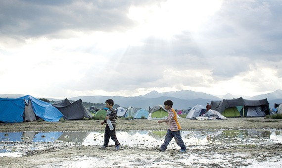 Một trại tị nạn ở Idomeni, miền Bắc Hy Lạp. Ảnh: AP