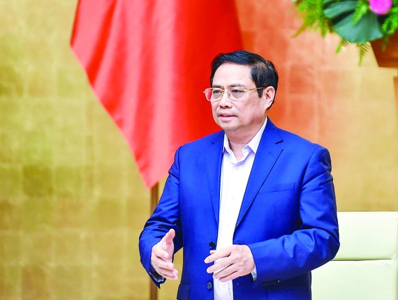 Thủ tướng Phạm Minh Chính phát biểu tại cuộc họp.  Ảnh: VIẾT CHUNG