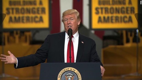 Tổng thống Donald Trump phát biểu ở Ohio. Ảnh: CNN