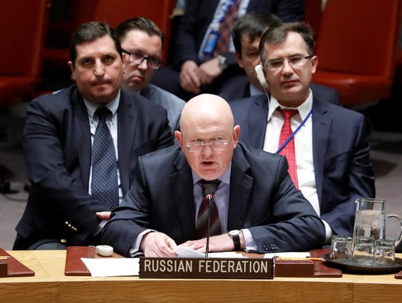 Ông Vassily Nebenzia, đại sứ Nga tại LHQ. Ảnh: REUTERS