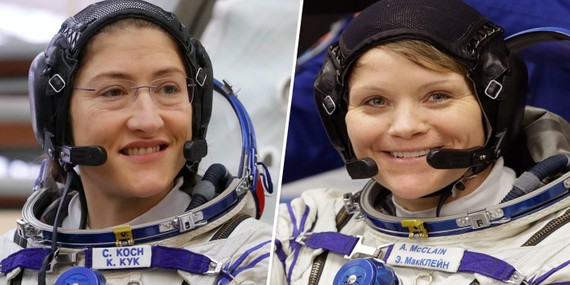 2 phi hành gia nữ Christina Koch và Anne McClain. REUTERS, AP