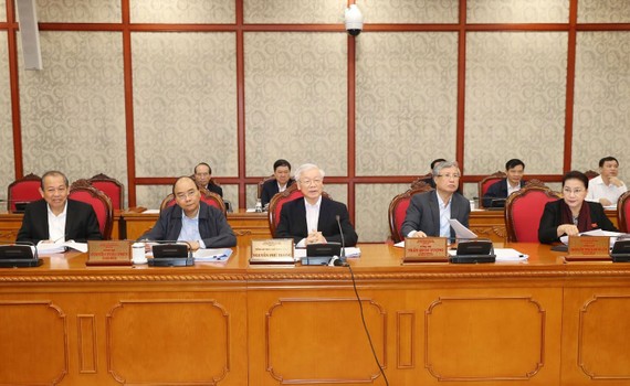 Tổng Bí thư, Chủ tịch nước Nguyễn Phú Trọng phát biểu chỉ đạo buổi làm việc  với Ban Thường vụ Tỉnh ủy Thừa Thiên - Huế.  Ảnh: TTXVN