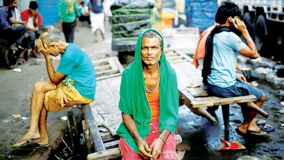 Người lao động thất nghiệp tại New Delhi, Ấn Độ trong mùa dịch Covid-19