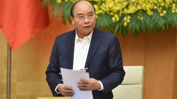 Thủ tướng Nguyễn Xuân Phúc chủ trì phiên họp Chính phủ thường kỳ tháng 12-2020. Ảnh: VGP