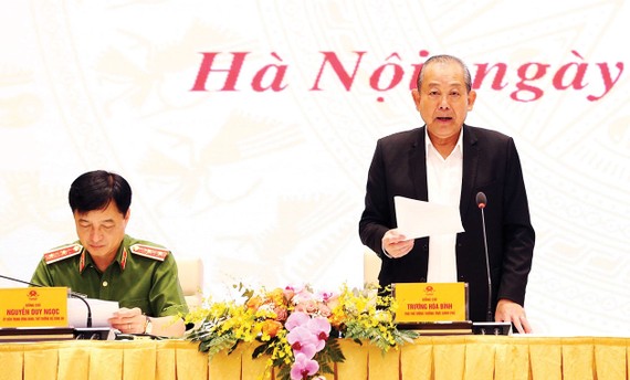 Phó Thủ tướng Thường trực Trương Hòa Bình phát biểu tại hội nghị. Ảnh: TTXVN