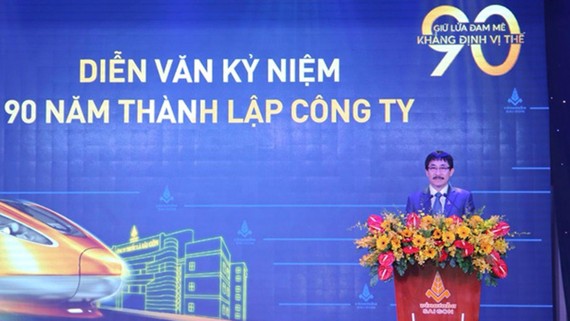 Ông Nguyễn Phương Đông, Chủ tịch Hội đồng Thành viên Công ty Thuốc lá Sài Gòn phát biểu tại buổi lễ