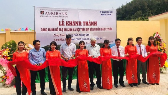 Khánh thành trường mầm non Lý Sơn (huyện đảo Lý Sơn, tỉnh Quảng Ngãi) do Agribank tài trợ kinh phí