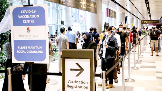 Trung tâm tiêm vaccine Covid-19 đặt tại sân bay quốc tế Changi