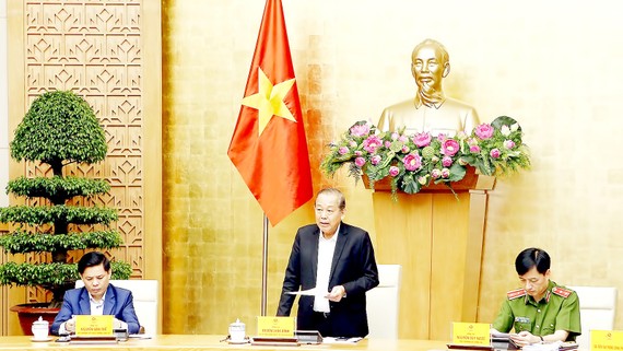Phó Thủ tướng Thường trực Trương Hòa Bình phát biểu chỉ đạo triển khai nhiệm vụ bảo đảm trật tự, an toàn giao thông quý 2-2021