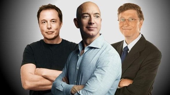 Từ trái sang: Elon Musk, Jeff Bezos và Bill Gates. Ảnh: Twitter