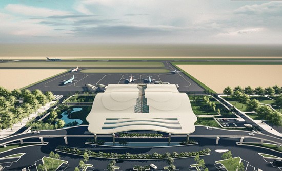 Một phương án thiết kế sân bay Quảng Trị được tư vấn TEDI báo cáo tại cuộc họp.
