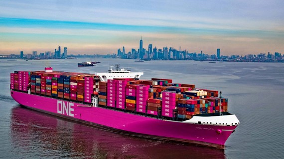 Ocean Network Express, a joint venture of Japan's three largest maritime shippers, is the world's sixth largest container carrier. (Photo courtesy of ONE)
