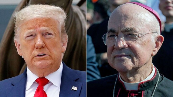 Đức Tổng Giám mục Carlo Maria Vigano của Rome, cựu Sứ thần Tòa thánh tại Hoa Kỳ, đã ủng hộ Tổng thống Trump trong cuộc chiến "vĩnh cửu" giữa thiện và ác trong một bức thư ngỏ, Chủ nhật, ngày 7 tháng 6 năm 2020. (AP / Getty)