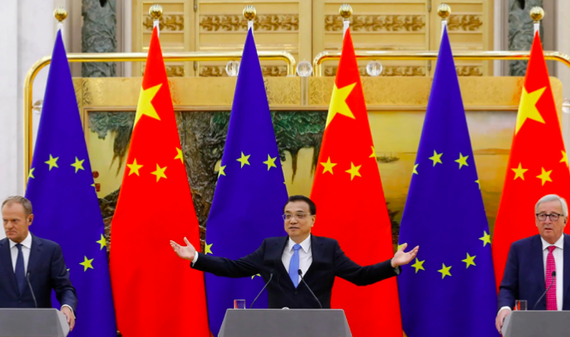 Các quan chức châu Âu cùng Thủ tướng Trung Quốc Lý Khắc Cường, tháng 7/2018 ảnh: Reuters
