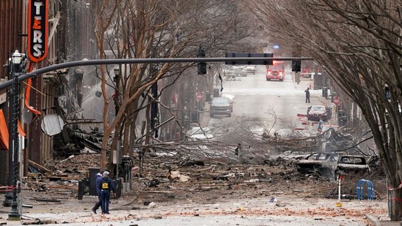 Hiện trường vụ nổ tại thành phố Nashville, Mỹ. (Nguồn: NY Times)