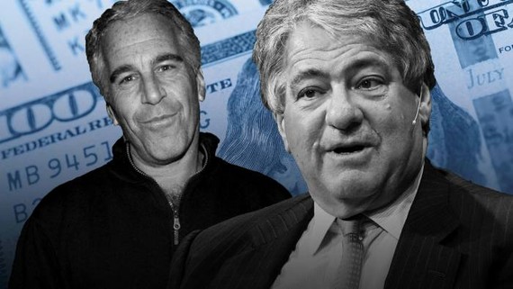 Leon Black, right, co-founder of Apollo Global Management, leaned on Jeffrey Epstein, left, as an ‘architect’ of the private office that managed his investments © FT montage; Bloomberg, Patrick McMullan/Getty