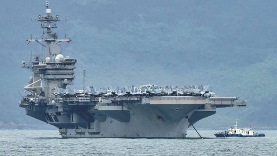 The USS Theodore Roosevelt was leading a group of US Navy vessels in the area © Reuters