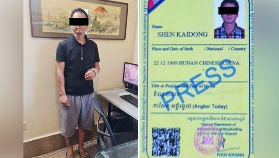 Shen Kaidong, 52 tuổi, chủ sở hữu trang tin tức trực tuyến Angkor Today
