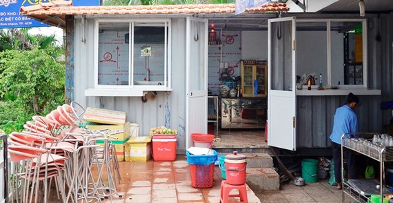 Một trường hợp cải tạo container thành nhà bếp của quán cà phê tại huyện Bình Chánh         Ảnh: An Yên