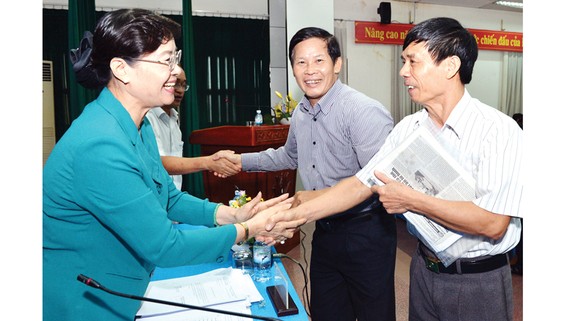 Chủ tịch HĐND TPHCM Nguyễn Thị Quyết Tâm tại buổi tiếp xúc cử tri 