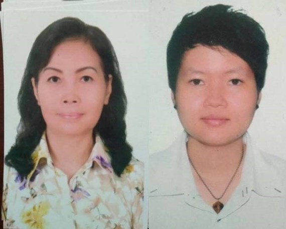 Phạm Thị Thiên Hà (phải) và mẹ là bà Trịnh Thị Hồng Hoa.
