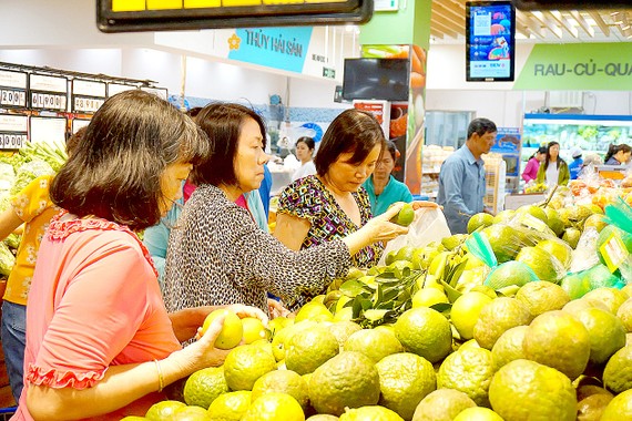 Khách hàng mua trái cây tại hệ thống siêu thị Co.opmart