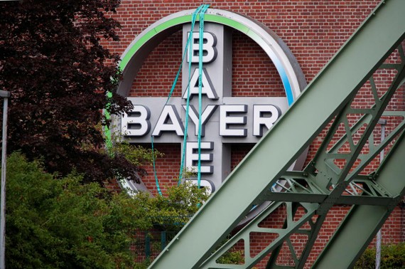 Logo của Bayer AG  bên ngoài một nhà máy của nhà sản xuất dược phẩm và hóa chất Đức, ngày 9 tháng 8 năm 2019. Ảnh: REUTERS 