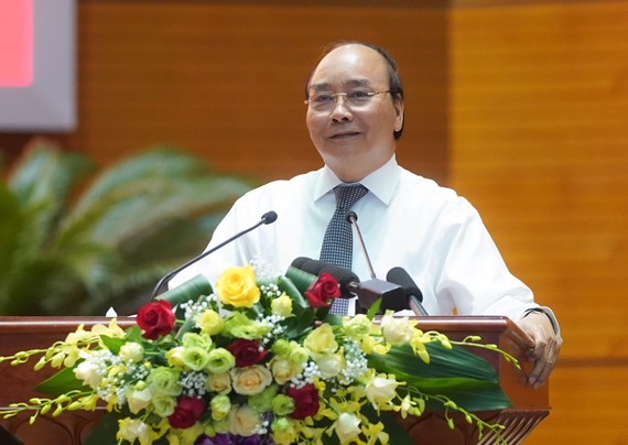 Thủ tướng Nguyễn Xuân Phúc: Truyền thông phải góp phần lan tỏa năng lượng tích cực trong xã hội. Ảnh: VGP/Quang Hiếu