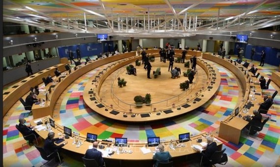 Toàn cảnh Hội nghị thượng đỉnh đặc biệt Liên minh châu Âu (EU) tại Brussels, Bỉ ngày 1-10-2020. Ảnh: AFP/TTXVN